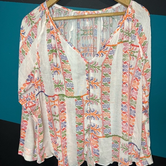 Multicolor Bohemian Women's Top - Picture 3 of 10